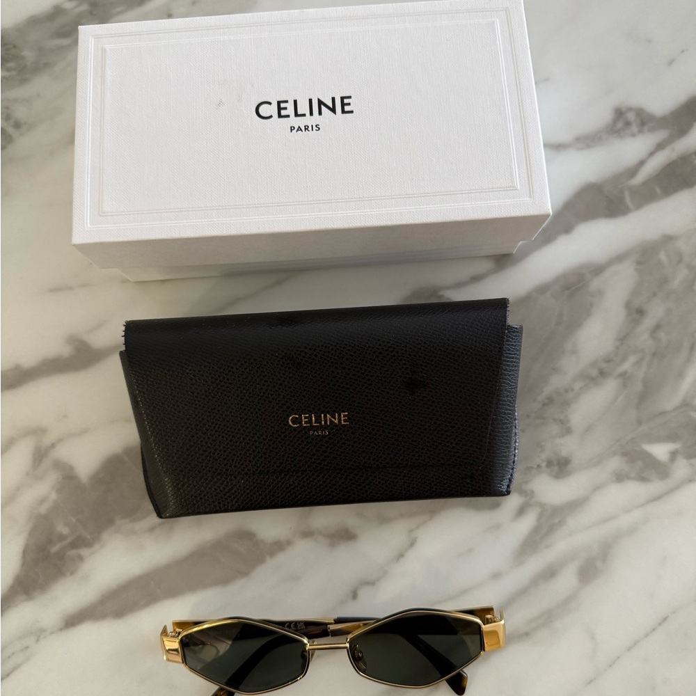 Celine Gold and Brown Sunglasses